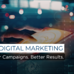 AI in digital marketing concept showing artificial intelligence optimising campaigns, data analysis, and performance-driven digital strategies.