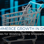 E-commerce growth concept showing online shopping carts and digital retail strategies designed to increase conversions, sales, and scalable online revenue.